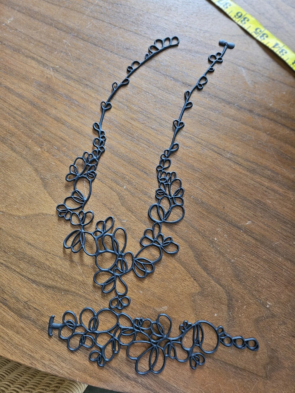 Black Filigree Necklace Bracelet Set Batucada Paris Baruco Rubber Tattoo Style